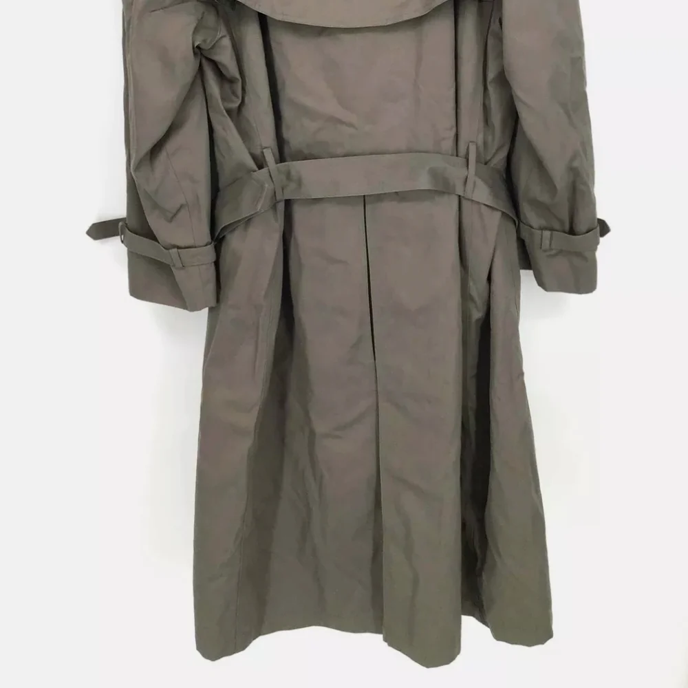 Lauren Ralph Lauren Winter Gray Coat Trench jacket collar button up belted belt - Picture 4 of 8